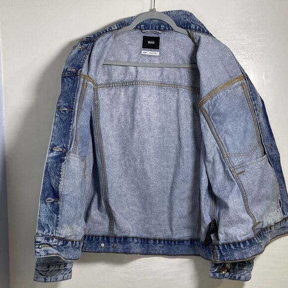 BDG Urban Outfitters Acid Wash Oversized Jean Jacket Blue Size Small - Picture 10 of 13
